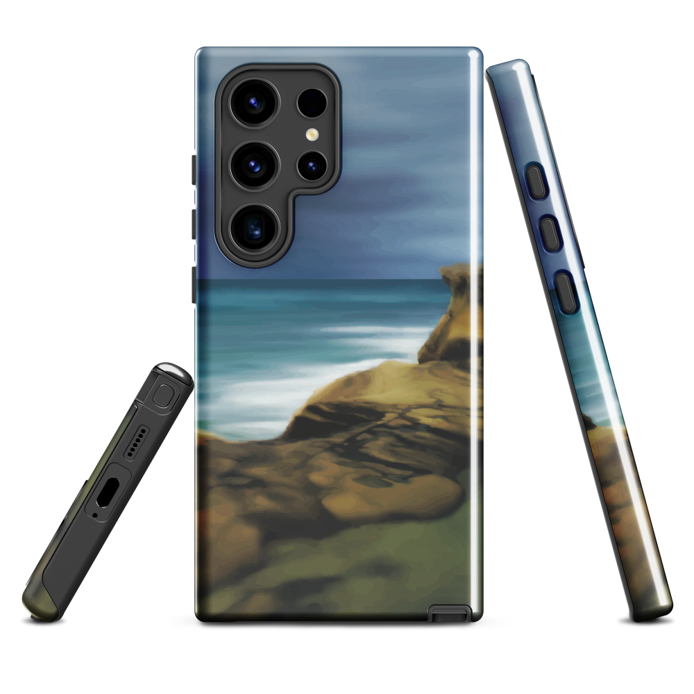 Castlepoint coastal phone case with cliffs, ocean and sky. New Zealand landscape art by designer Ben Hart.