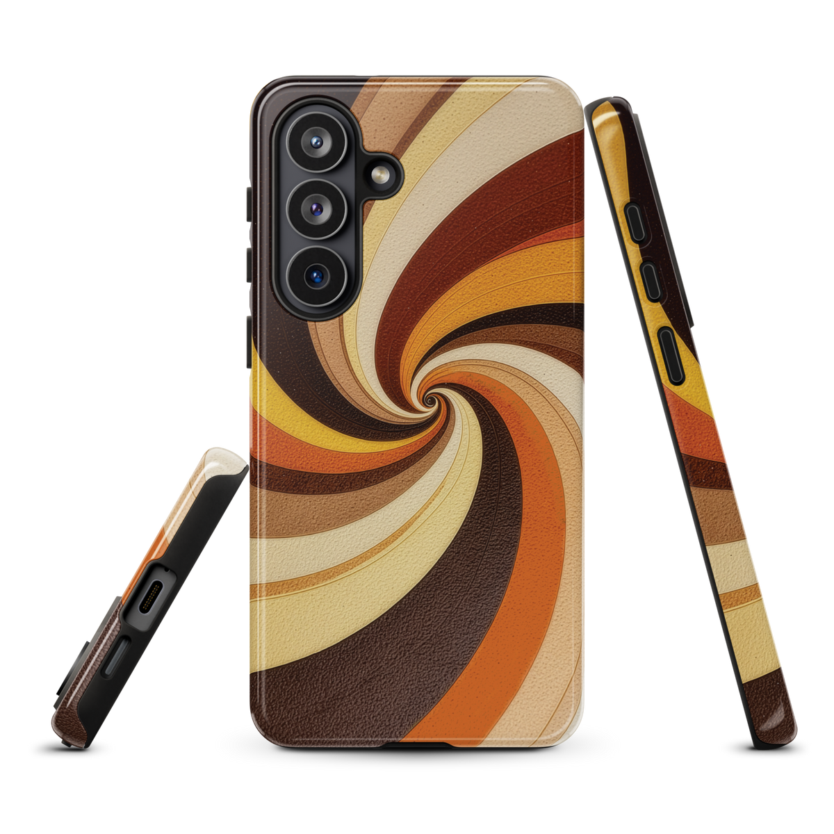 'Golden Swirl' Samsung Galaxy S26 Plus tough phone case - protective glossy case NZ Australia