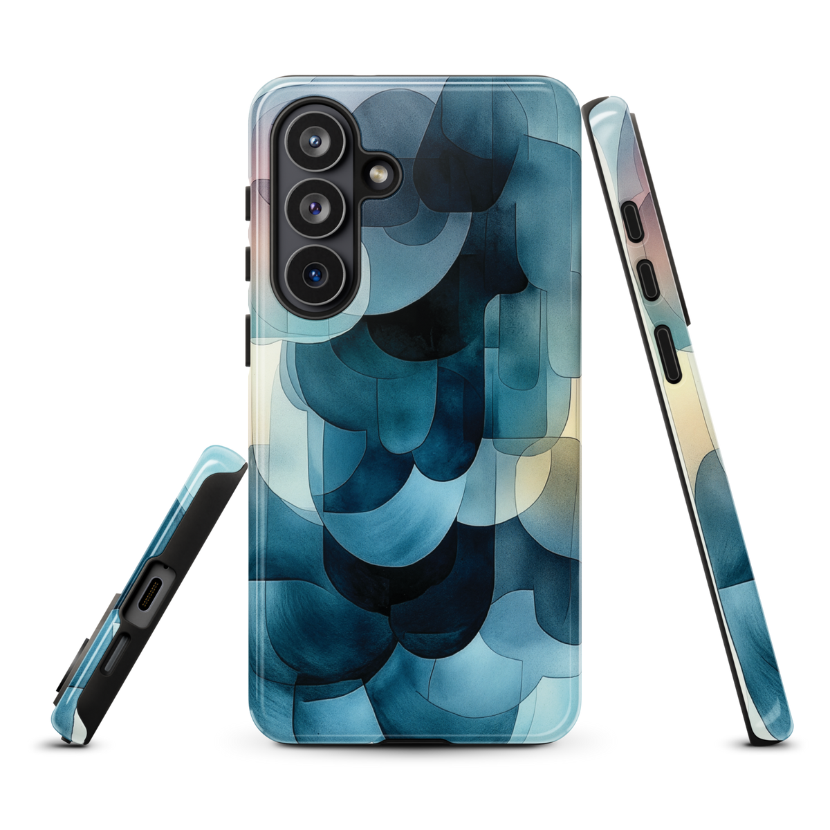 'Blue Forms' Samsung Galaxy S26 Plus tough phone case - protective glossy case NZ Australia