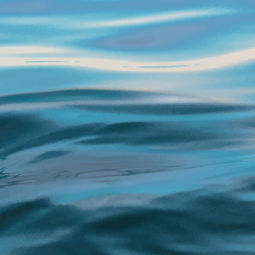 Flowing blue seascape with soft ripple textures and light reflections.