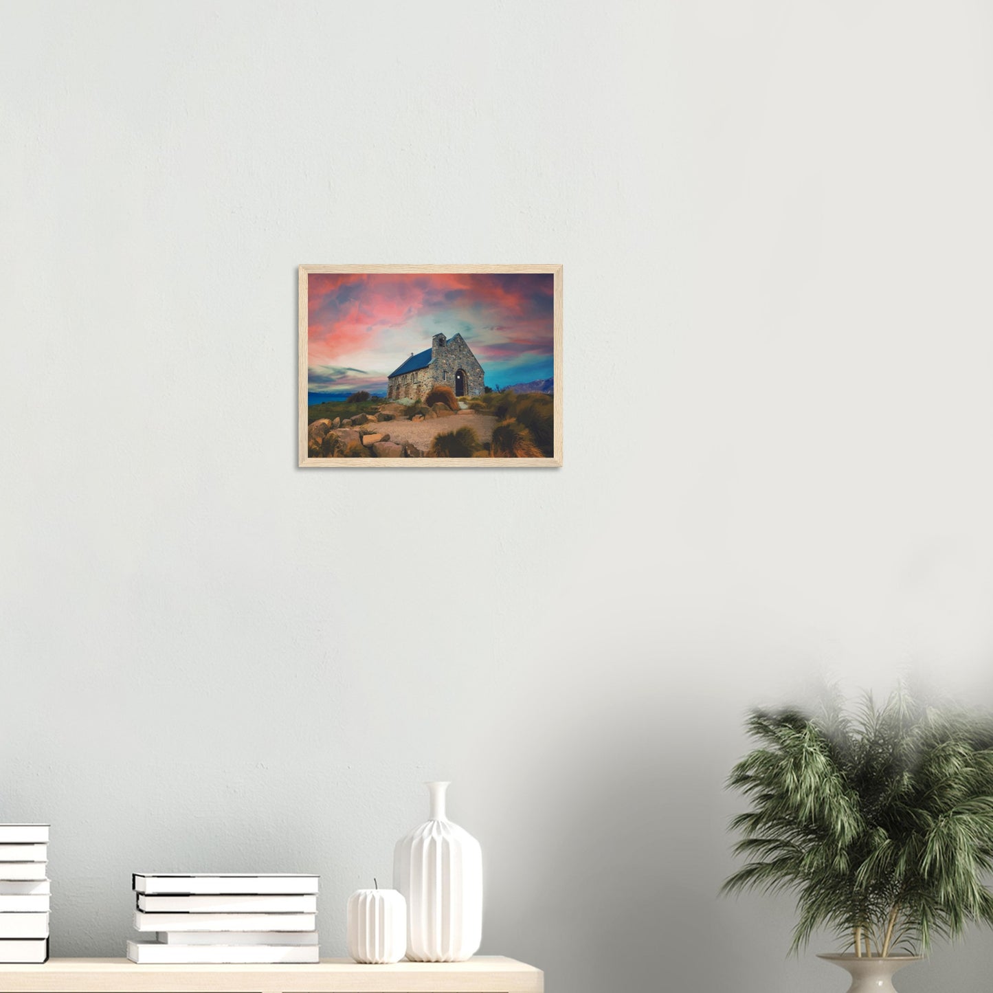 'Lake Tekapo' wooden framed poster