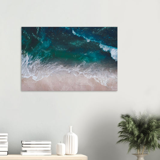 'Ocean View' brushed aluminium print