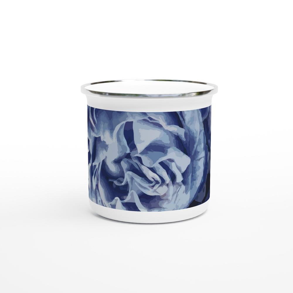 Designer enamel mugs with artwork by NZ designer