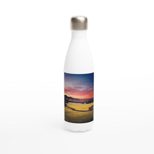Designer stainless steel water bottle with original artwork by NZ designer