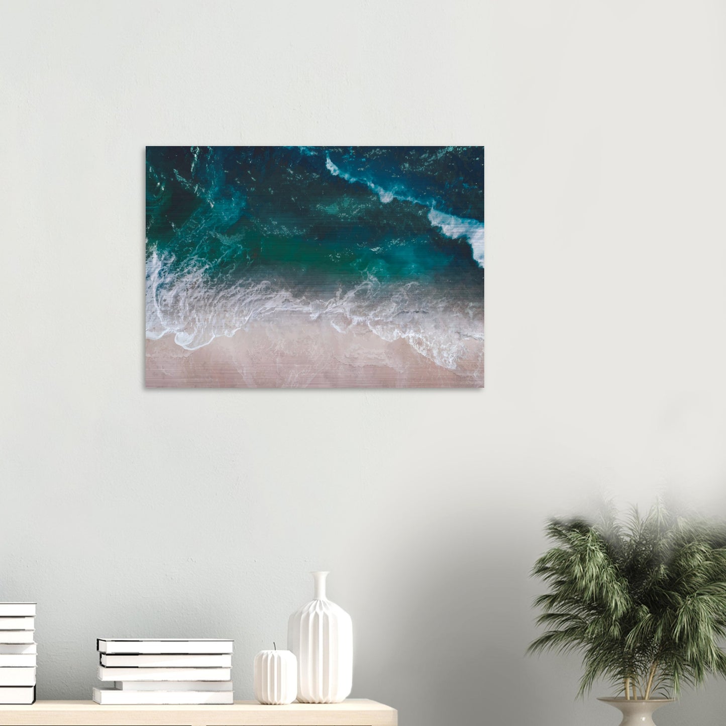 'Ocean View' brushed aluminium print