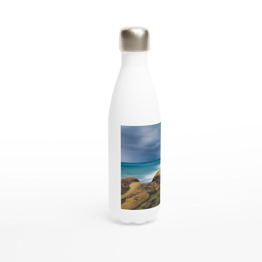 Designer stainless steel water bottle with original artwork by NZ designer