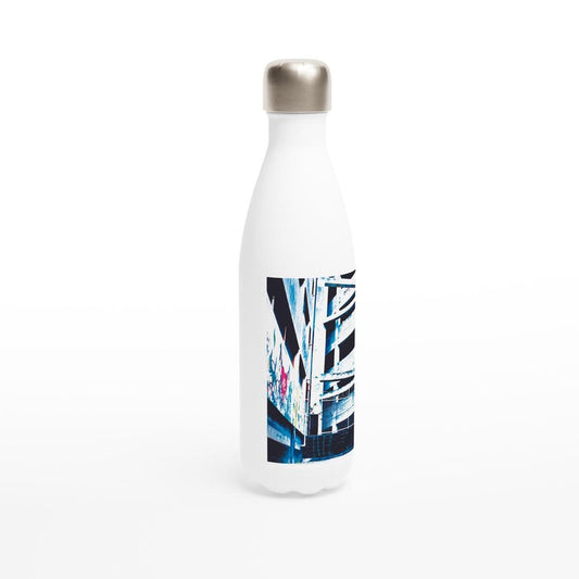 Designer stainless steel water bottle with original artwork by NZ designer