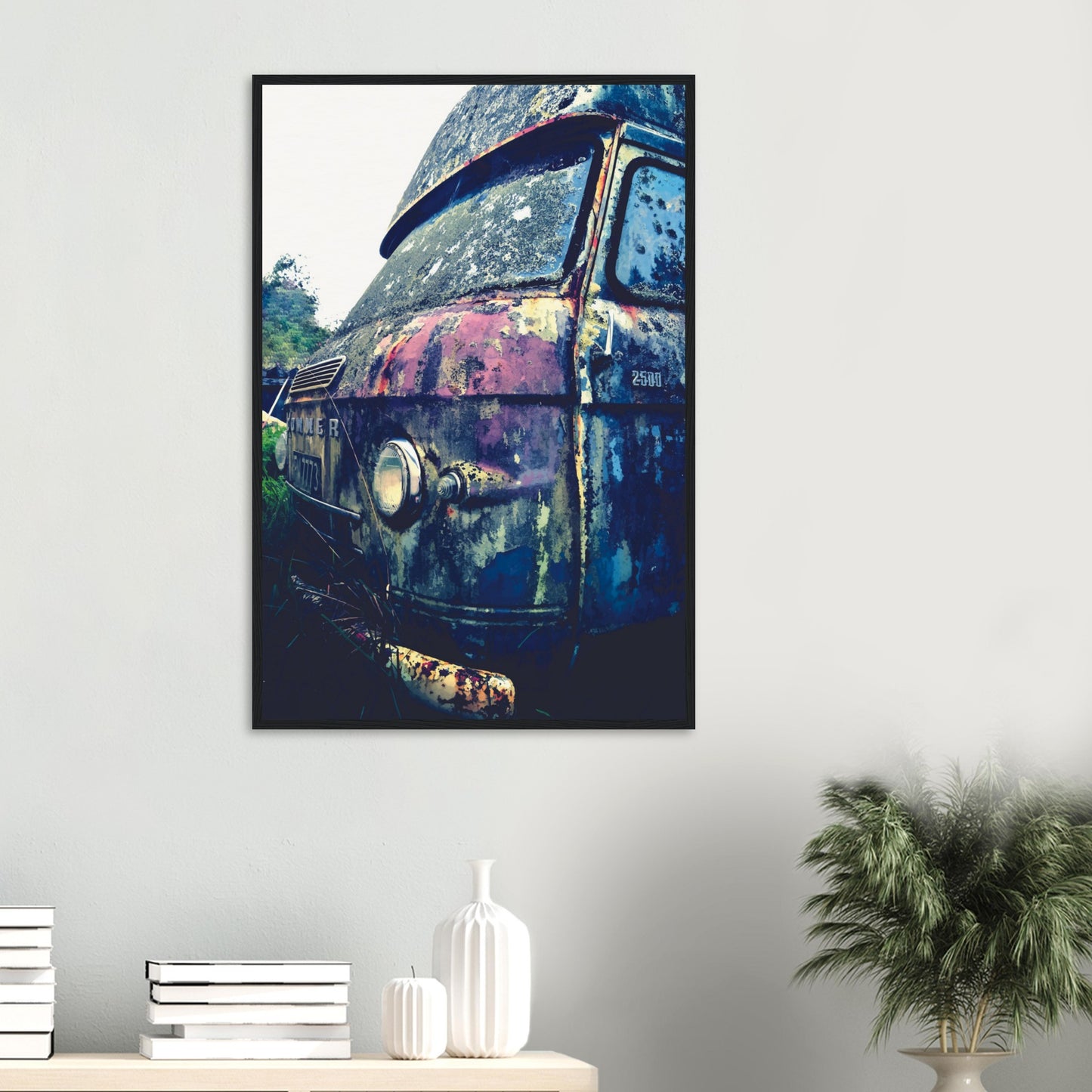 'Commer Van' wooden framed poster