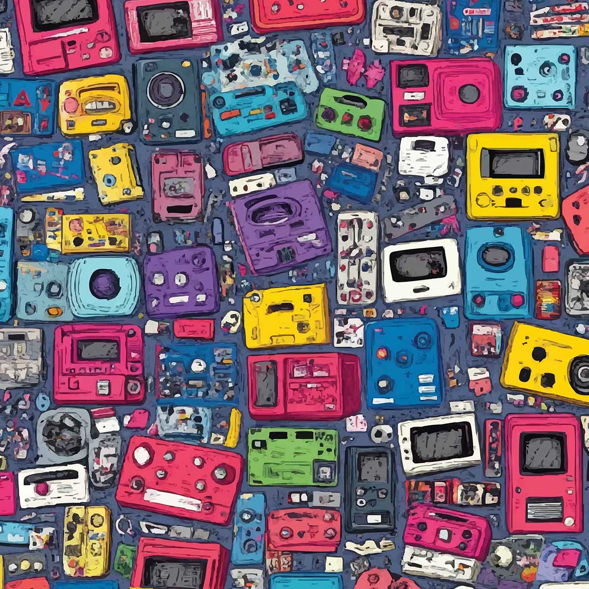 'Arcade' phone case design close-up - detailed print view NZ Australia