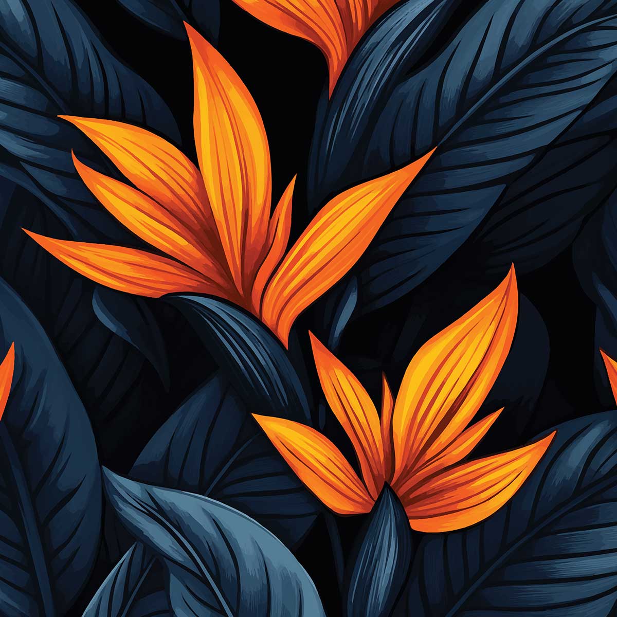 'Bird of Paradise' phone case design close-up - detailed print view NZ Australia