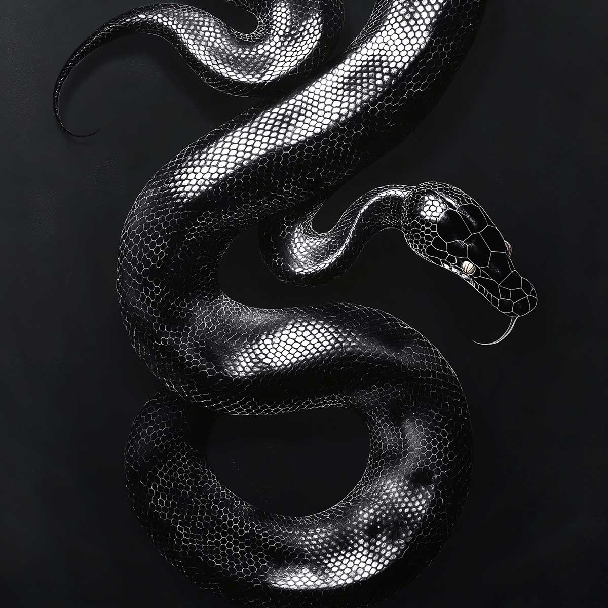 'Black Python' phone case design close-up - detailed print view NZ Australia