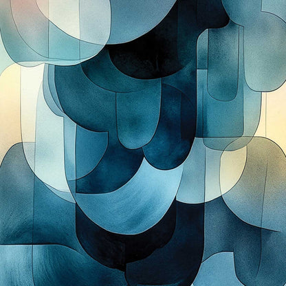 'Blue Forms' phone case design close-up - detailed print view NZ Australia