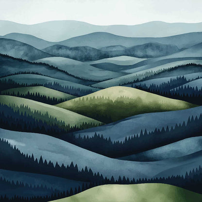 'Blue Mountains' phone case design close-up - detailed print view NZ Australia