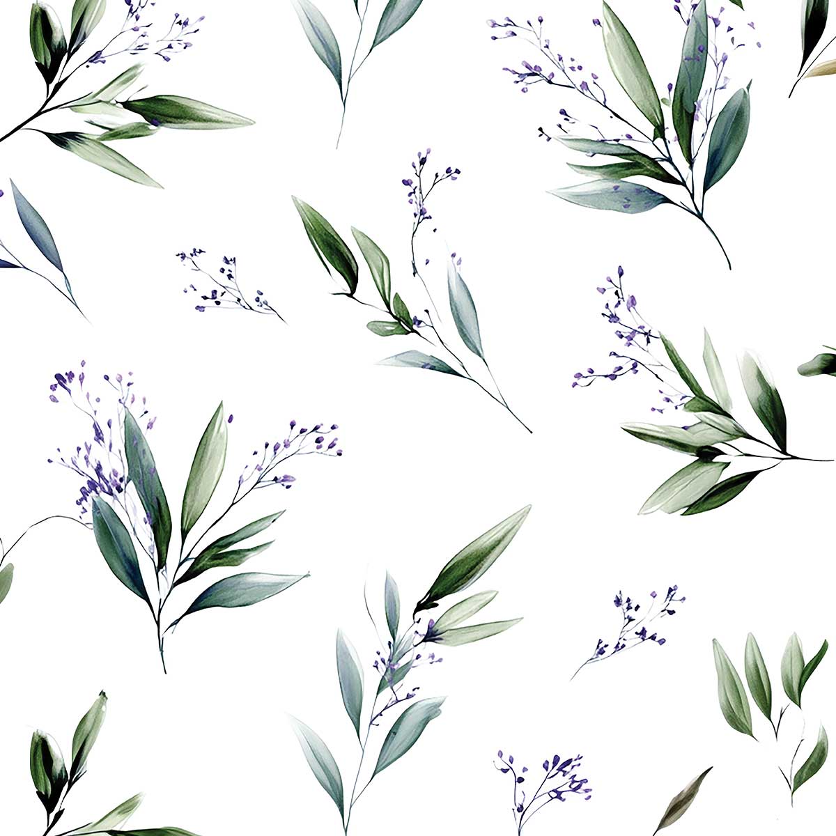 'Botanical Sprigs' phone case design close-up - detailed print view NZ Australia