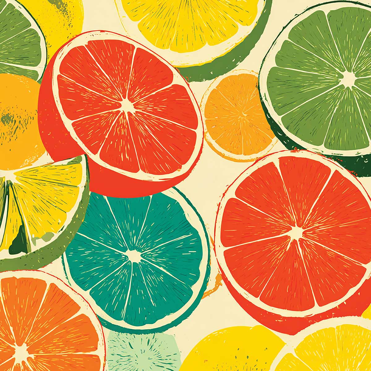 'Citrus Pop' phone case design close-up - detailed print view NZ Australia