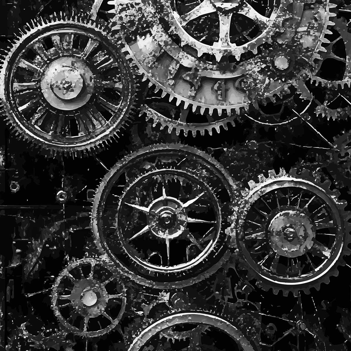 'Clockwork' phone case design close-up - detailed print view NZ Australia