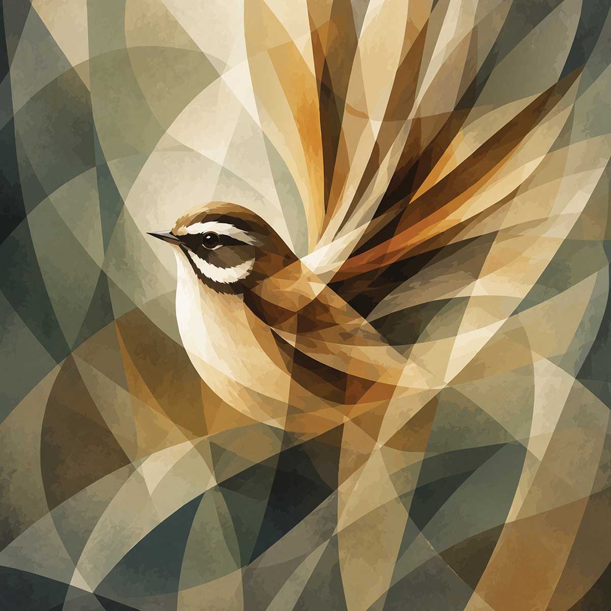 'Fantail' phone case design close-up - detailed print view NZ Australia