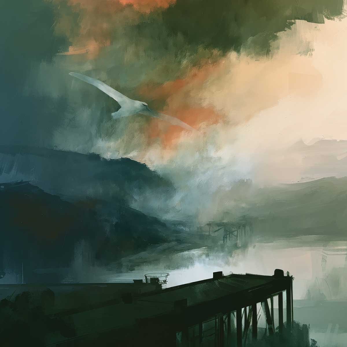 'Harbour' phone case design close-up - detailed print view NZ Australia