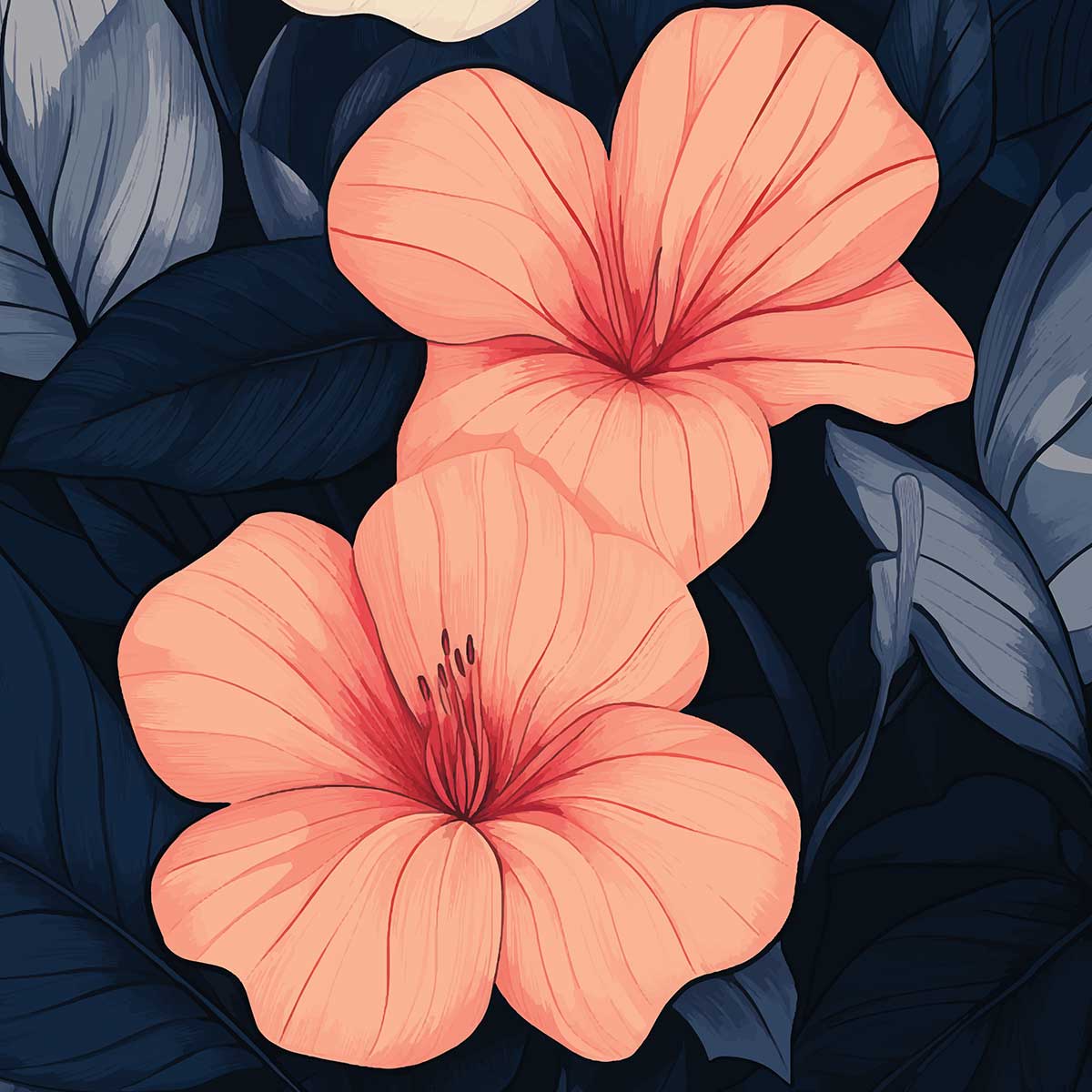'Hibiscus Flower' phone case design close-up - detailed print view NZ Australia