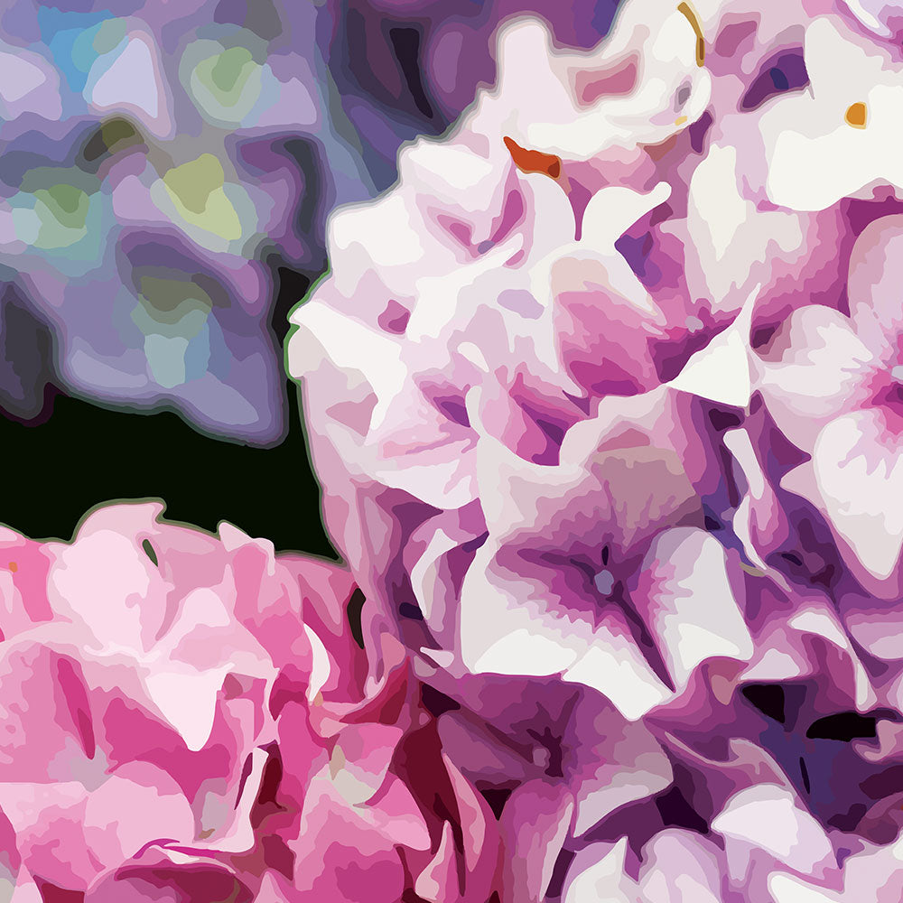 'Hydrangea' phone case design close-up - detailed print view NZ Australia