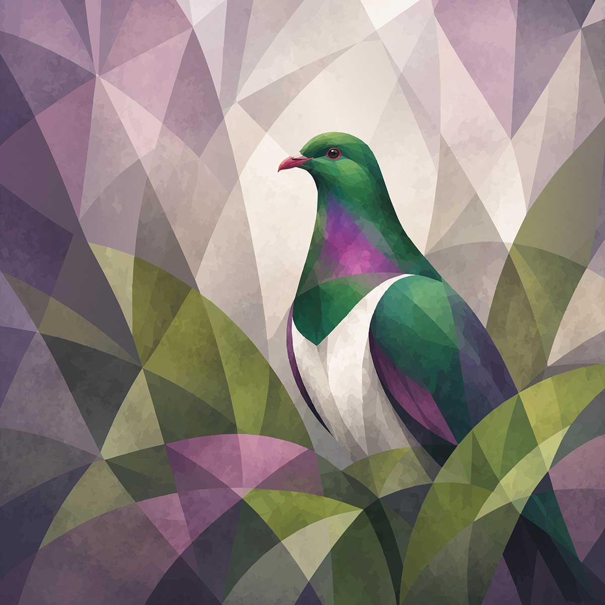 'Kereru' phone case design close-up - detailed print view NZ Australia