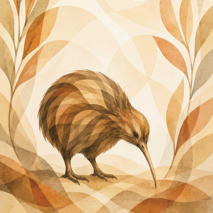 'Kiwi' phone case design close-up - detailed print view NZ Australia