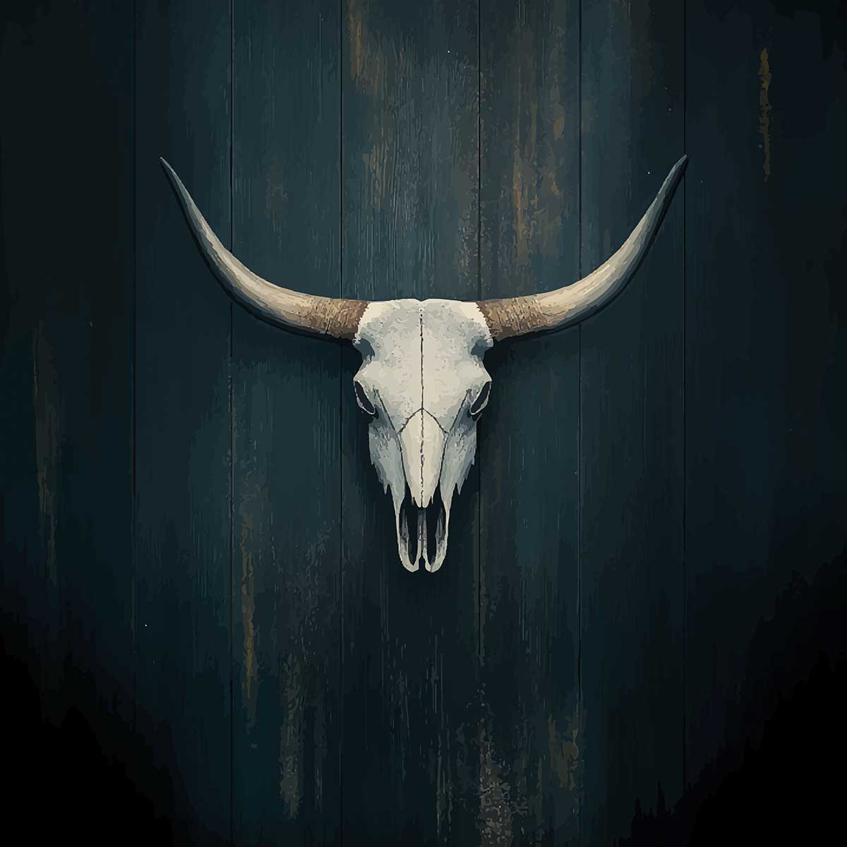 'Longhorn' phone case design close-up - detailed print view NZ Australia