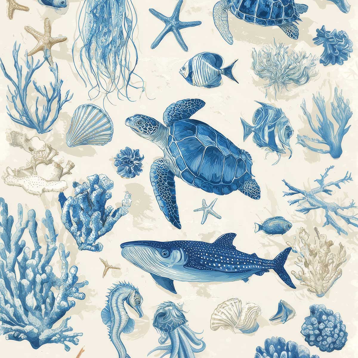 'Ocean sketchbook' phone case design close-up - detailed print view NZ Australia