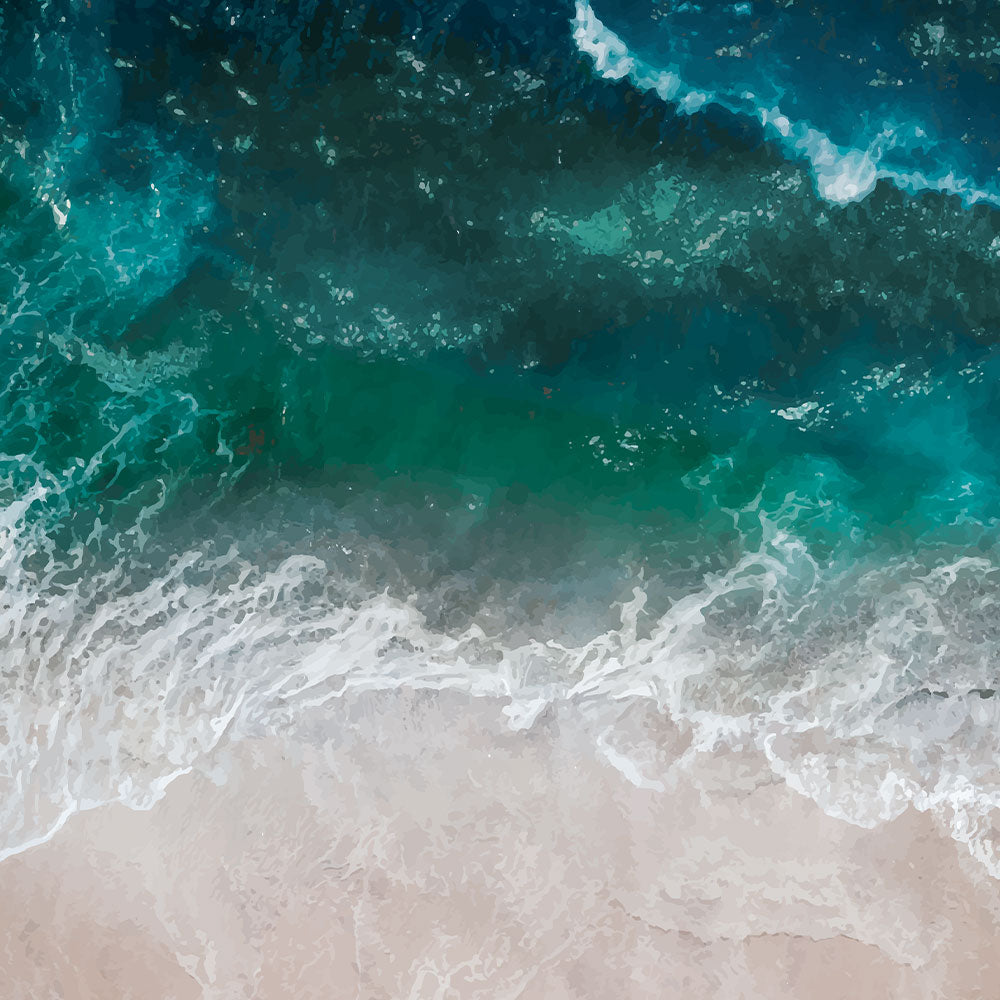 'Ocean View' phone case design close-up - detailed print view NZ Australia