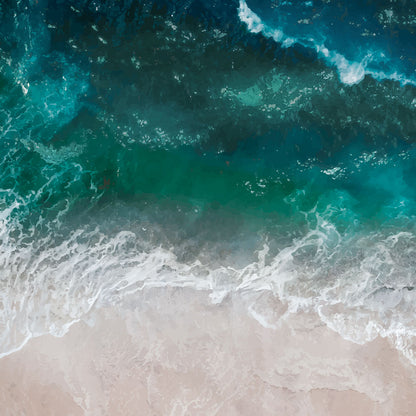 'Ocean View' phone case design close-up - detailed print view NZ Australia