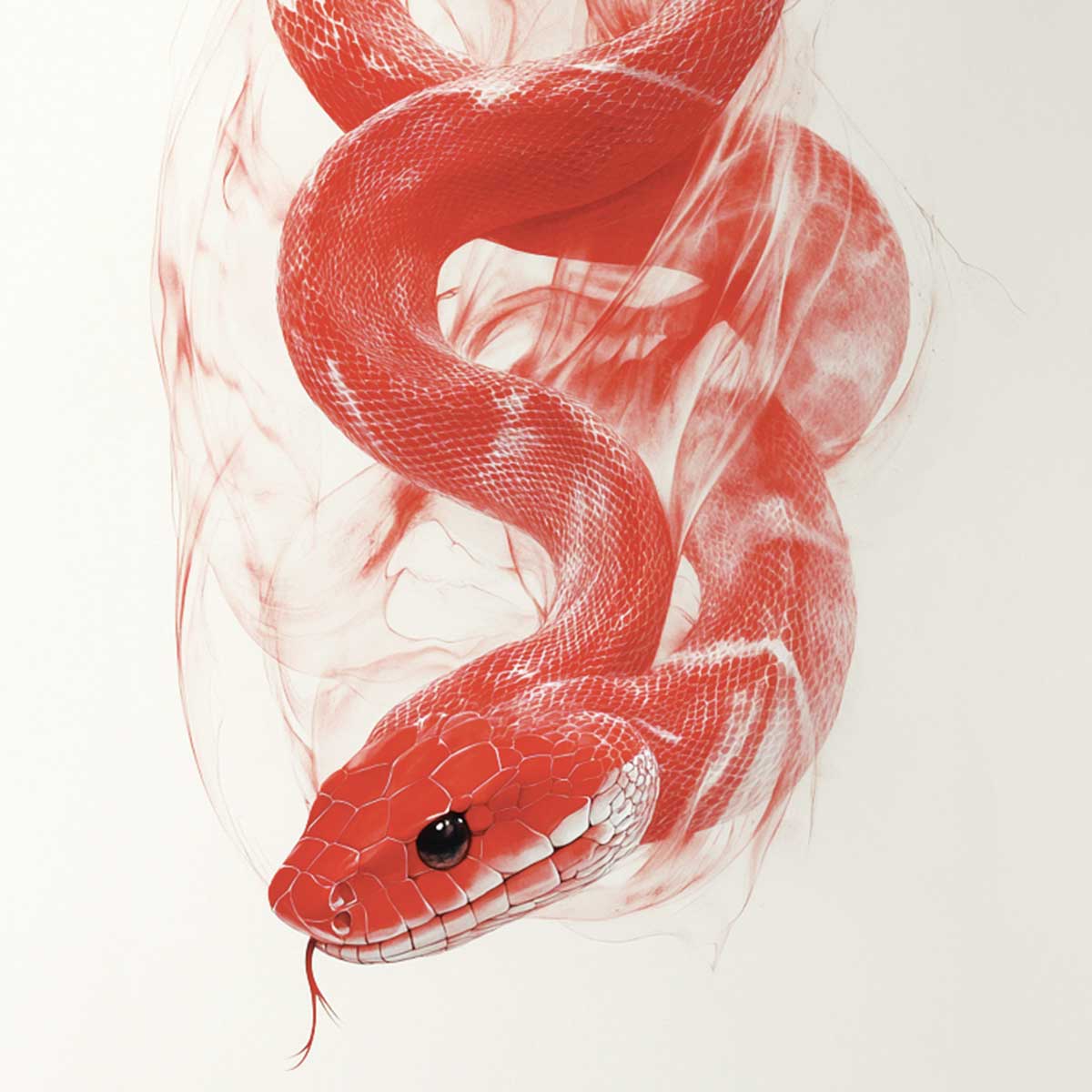 'Red Snake' phone case design close-up - detailed print view NZ Australia