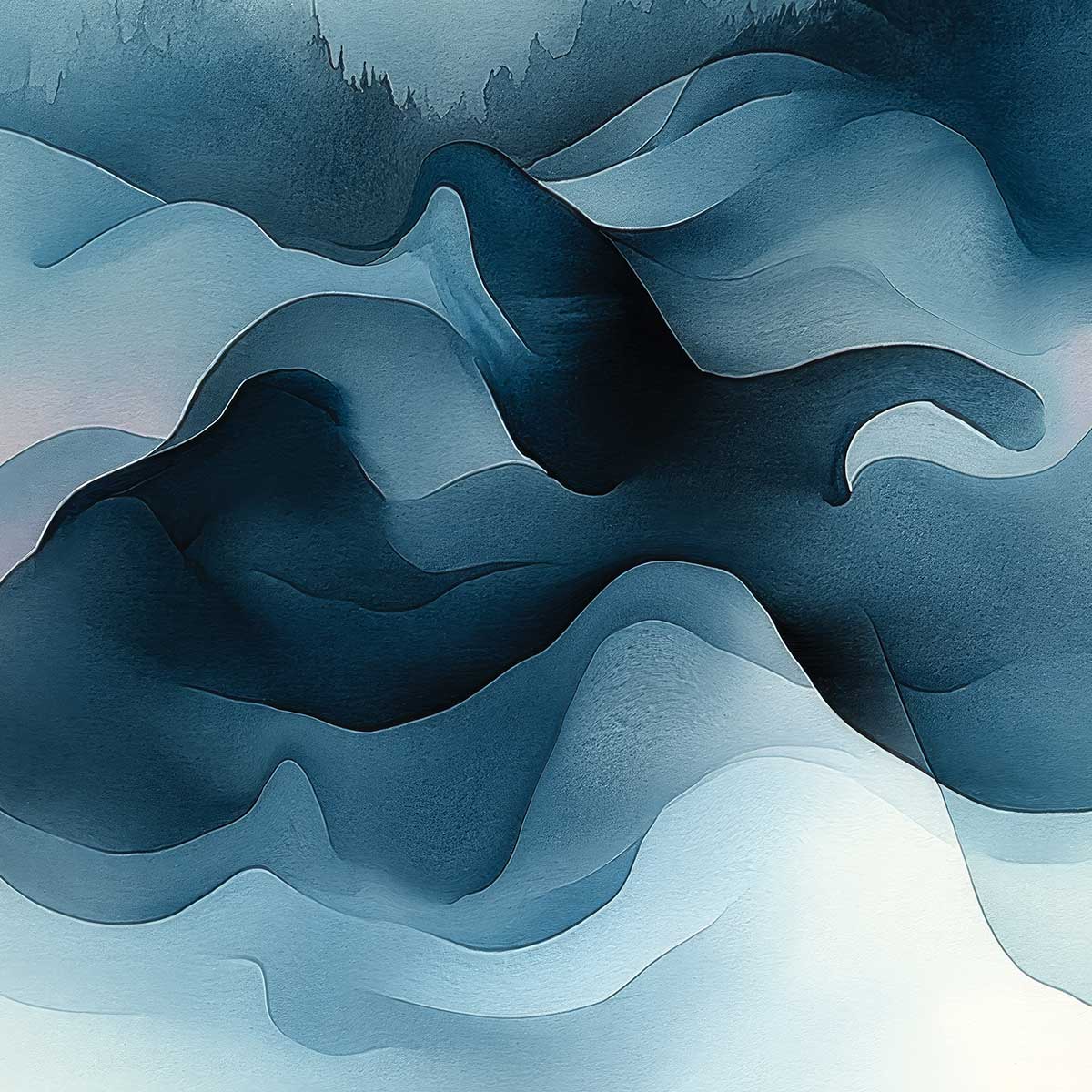 'Still Valleys' phone case design close-up - detailed print view NZ Australia