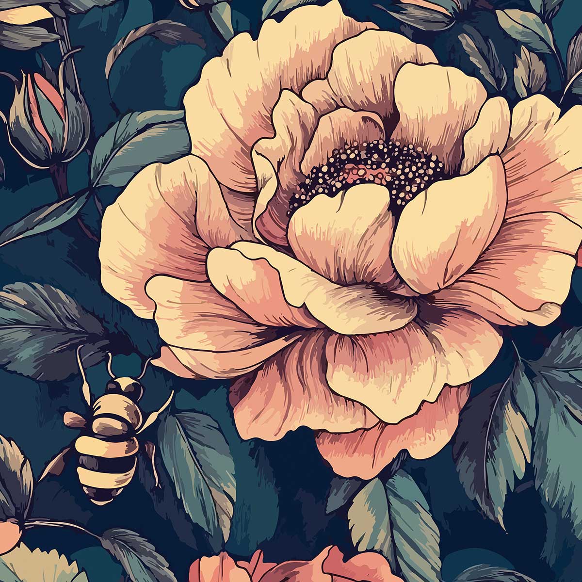 'Vintage Pink Roses' phone case design close-up - detailed print view NZ Australia