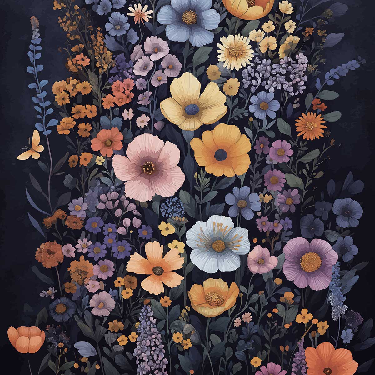 'Wildflowers' phone case design close-up - detailed print view NZ Australia