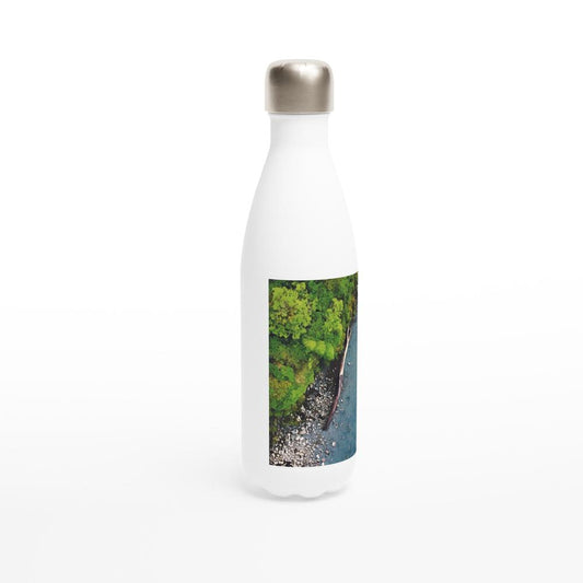 Designer stainless steel water bottle with original artwork by NZ designer