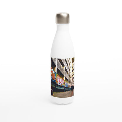 Designer stainless steel water bottle with original artwork by NZ designer
