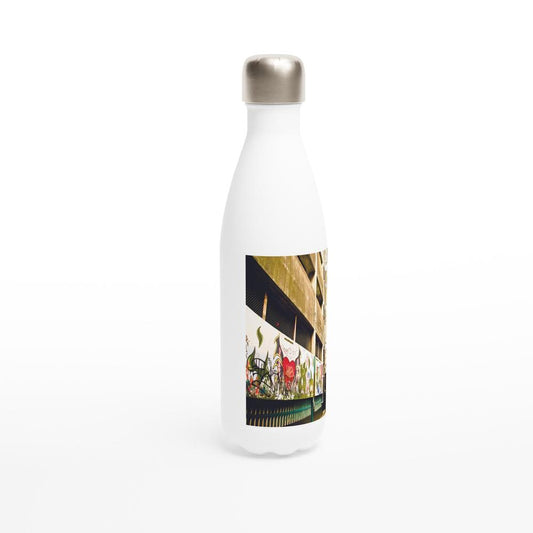 Designer stainless steel water bottle with original artwork by NZ designer