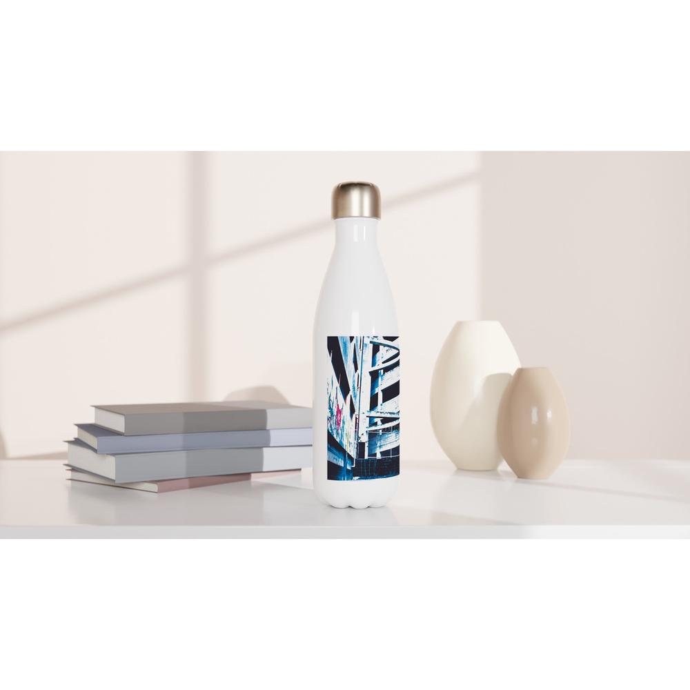 Designer stainless steel water bottle with original artwork by NZ designer