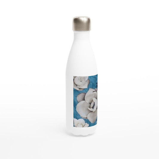 Designer stainless steel water bottle with original artwork by NZ designer