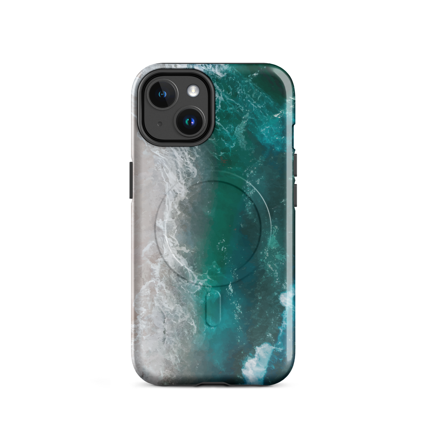 'Ocean View' iPhone 14 MagSafe tough phone case - protective glossy case NZ Australia