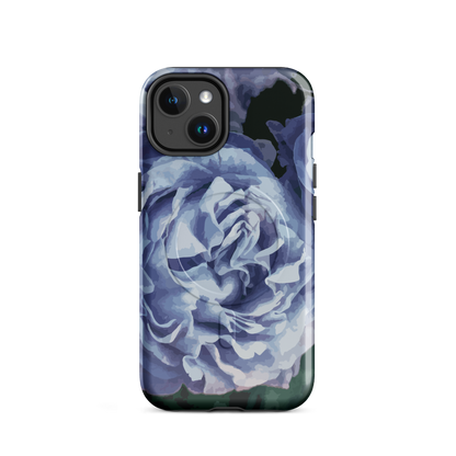 'Blue Rose' iPhone 14 MagSafe tough phone case - protective glossy case NZ Australia