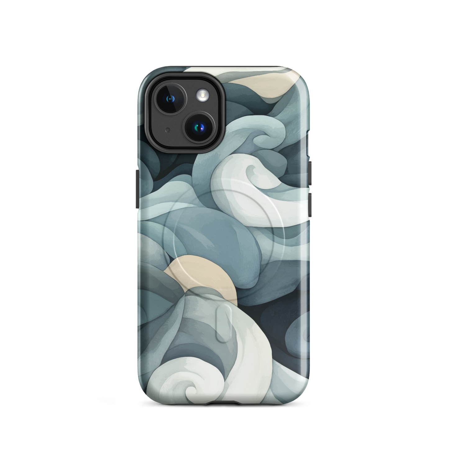 'Ebb and Flow' iPhone 14 MagSafe tough phone case - protective glossy case NZ Australia