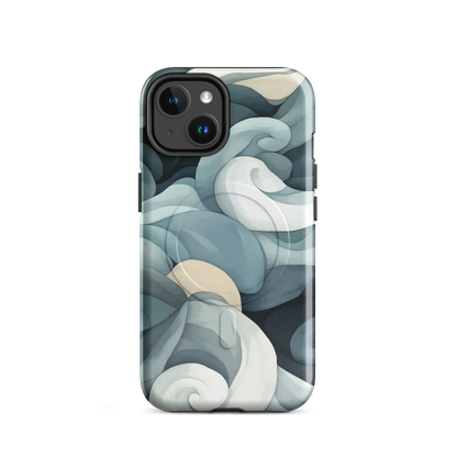 'Ebb and Flow' iPhone 14 MagSafe tough phone case - protective glossy case NZ Australia