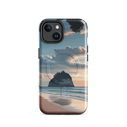 'Cathedral Cove' iPhone 14 MagSafe tough phone case - protective glossy case NZ Australia