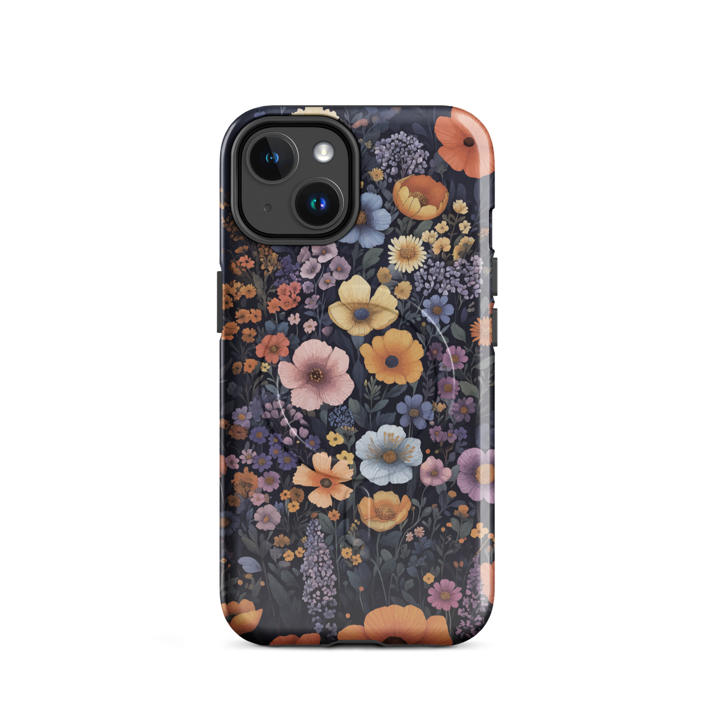 'Wildflowers' iPhone 14 MagSafe tough phone case - protective glossy case NZ Australia