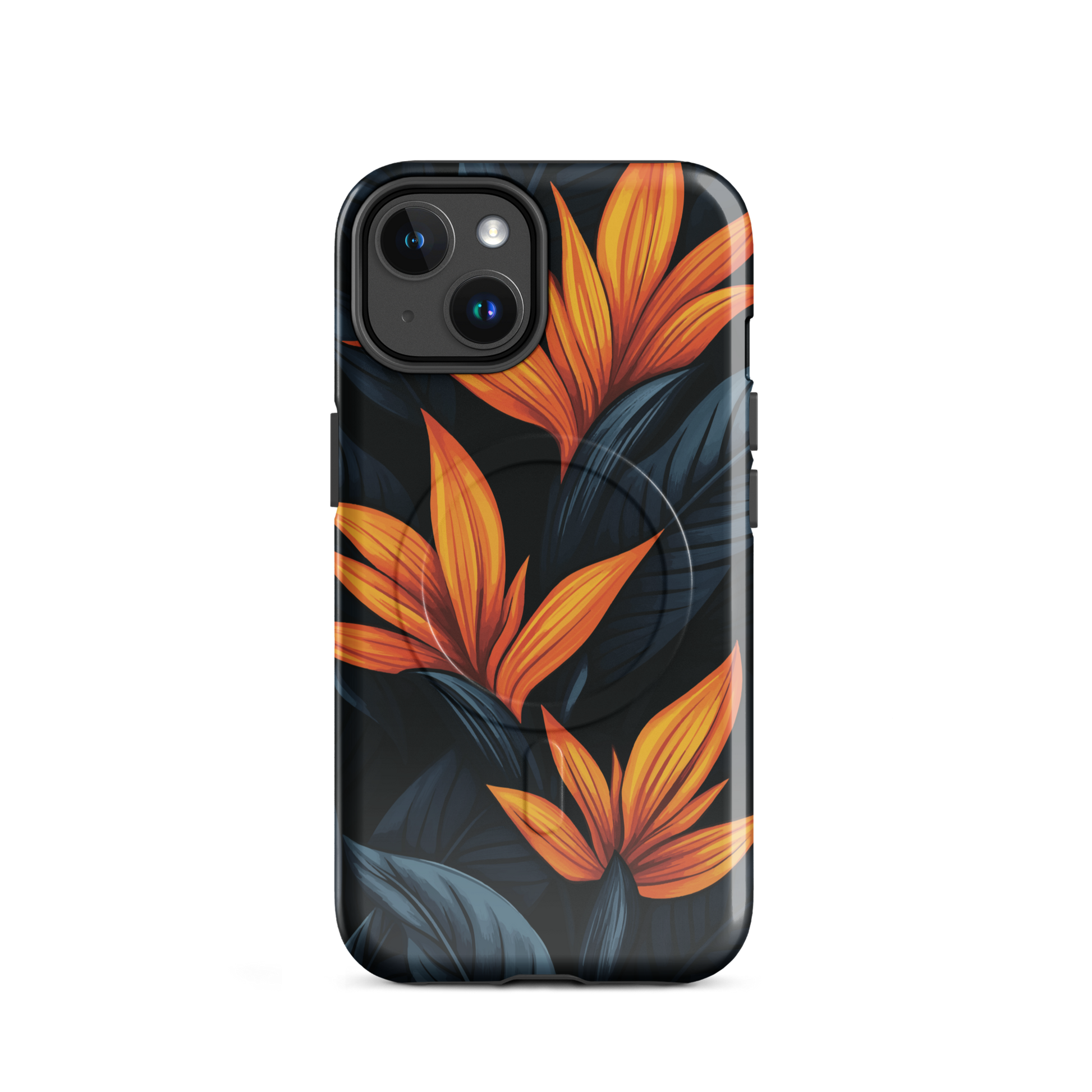 'Bird of Paradise' iPhone 14 MagSafe tough phone case - protective glossy case NZ Australia