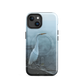 'White Heron in the Mist' iPhone 14 MagSafe tough phone case - protective glossy case NZ Australia