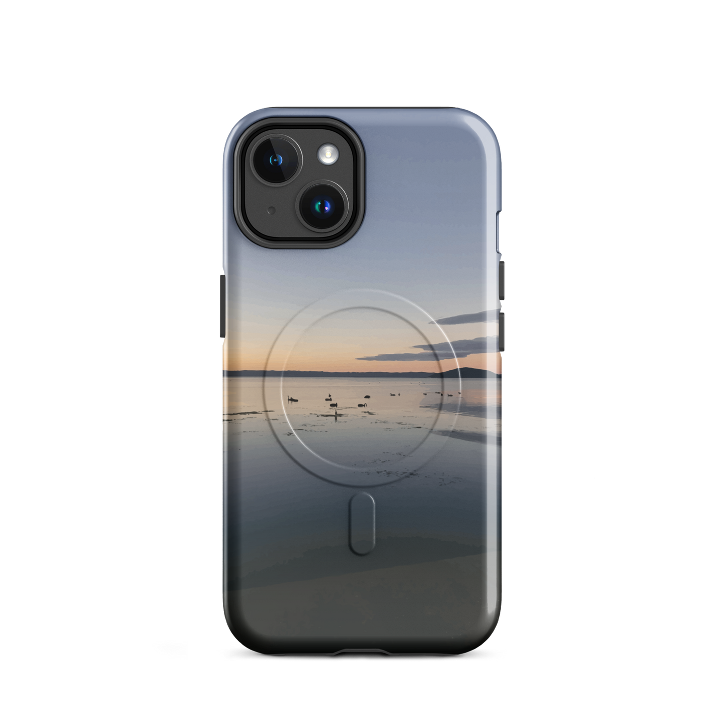 'Whispers on the Lake' iPhone 14 MagSafe tough phone case - protective glossy case NZ Australia