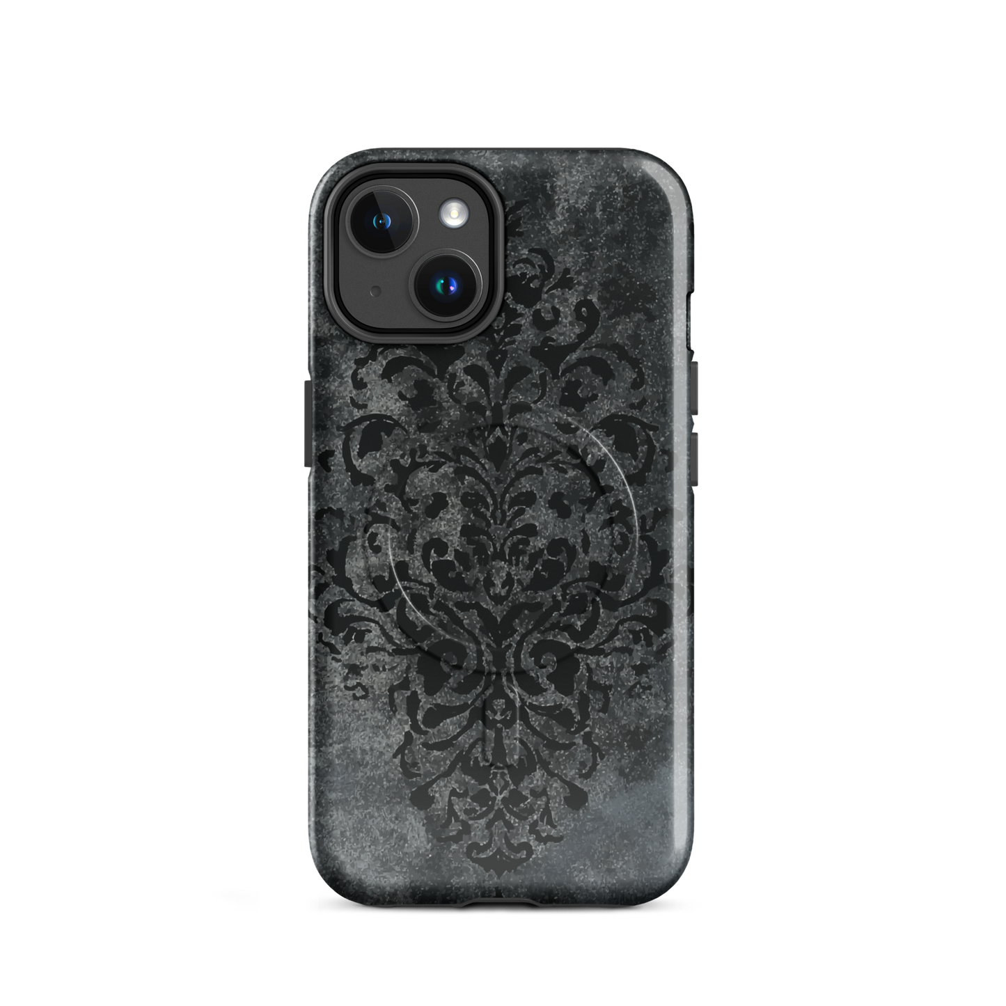 'Damask' iPhone 14 MagSafe tough phone case - protective glossy case NZ Australia