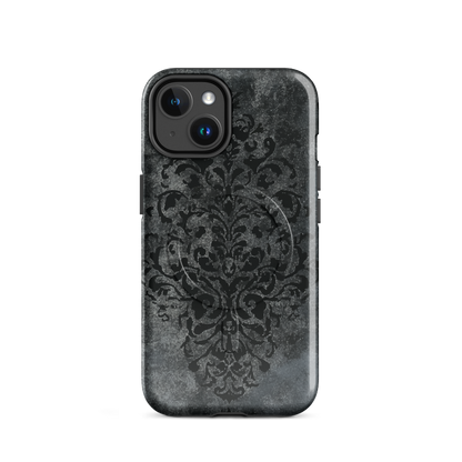 'Damask' iPhone 14 MagSafe tough phone case - protective glossy case NZ Australia